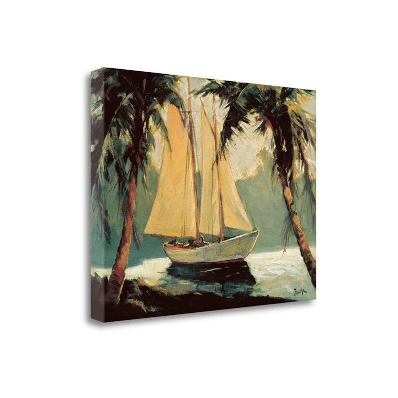 Sailboat Santa Barbara by Frederick Alexander Pawla - Multi-Color Canvas Fabric
