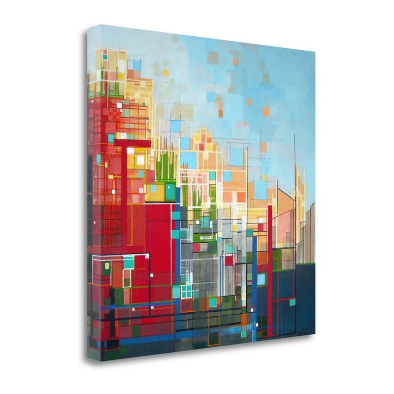 20x20 Neighborhood 8 Meridian By Carol Joy Shannon- on Canvas Fabric Multi-Color