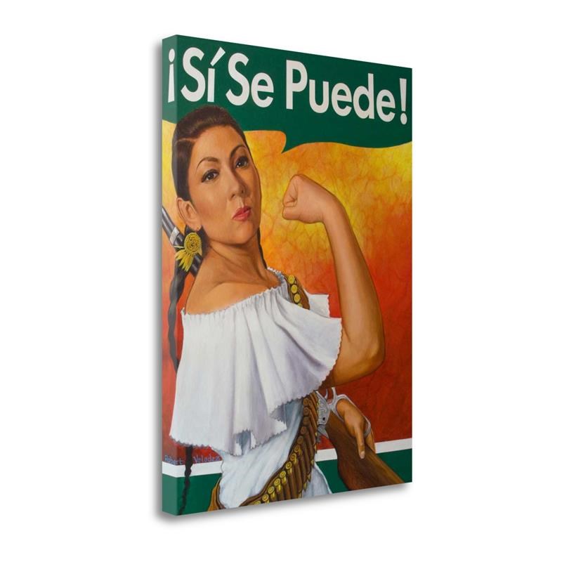 21x29 Rosita - Si Se Puede By Robert Valadez Print on Canvas Fabric Multi-Color