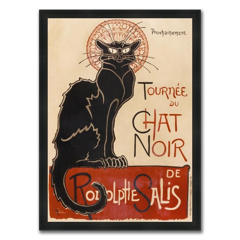 46 X 34 Chat Noir Framed Painting Print S1432d