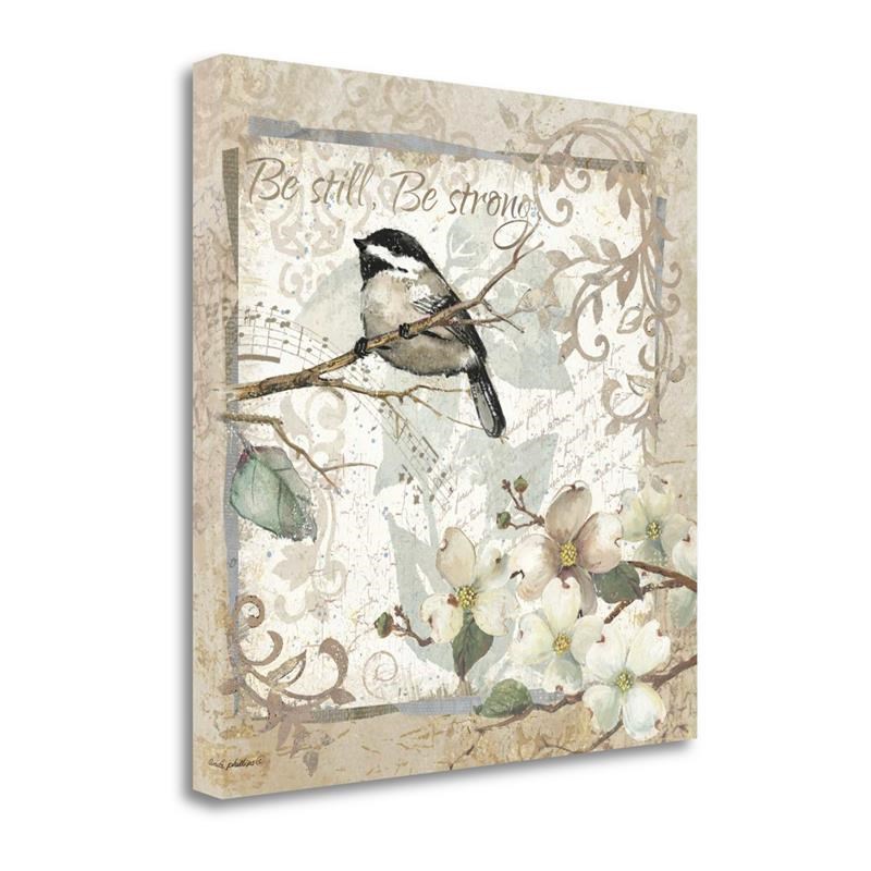 23x23 Be Still - Be Strong - Border By Anita Phillips- Canvas Fabric Multi-Color
