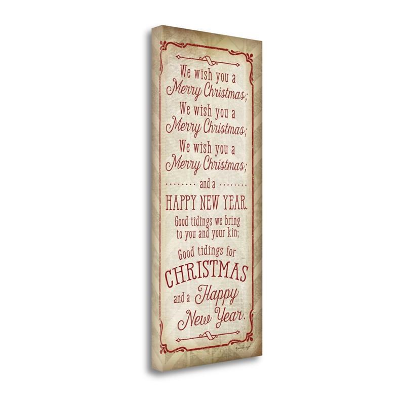 13x29 We Wish You A Merry Christmas By Jennifer Pugh - Canvas Fabric Multi-Color