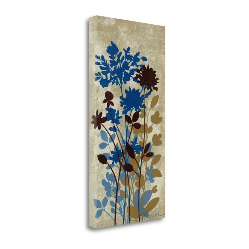 15x29 Spring Bouquet II On Tan By Silvia Vassileva- on Canvas Fabric Multi-Color