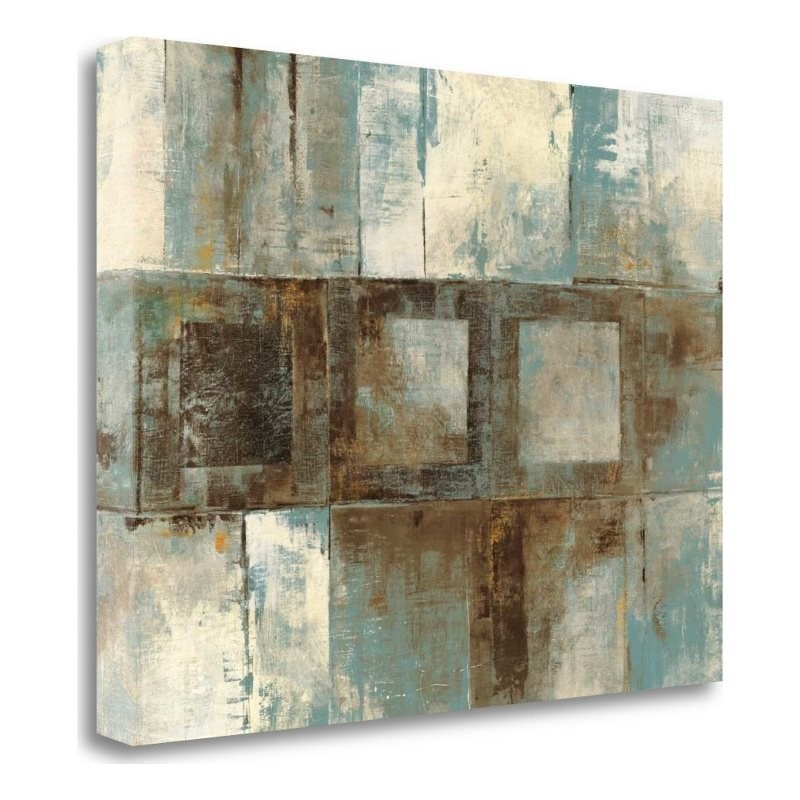 27x21 Euclid Avevariations-Blueandbrown by Mike Schick Canvas Fabric Multi-Color
