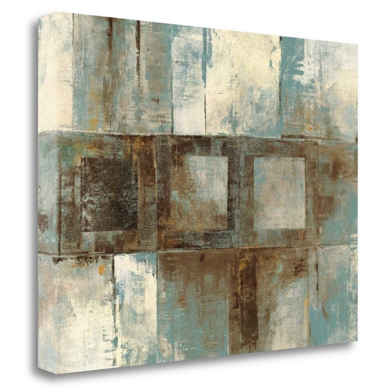 45x35 Euclid Avevariations-Blueandbrown by Mike Schick Canvas Fabric Multi-Color
