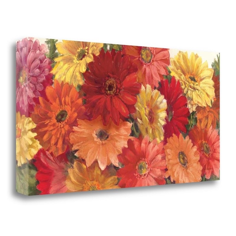 34 x 17 Bountiful Gerberas Crop by Carol Rowan- PrintOnCanvas Fabric Multi-Color