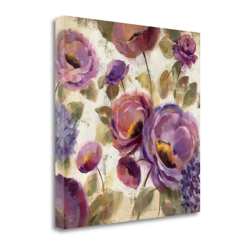 Blue And Purple Flower Song II By Silvia Vassileva - Canvas Fabric Multi-Color