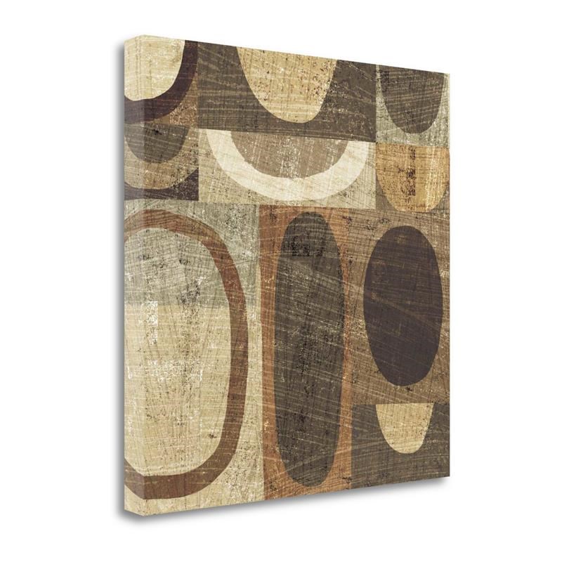 25x25 Modern Geometric Neutral I By Michael Mullan- on Canvas Fabric Multi-Color