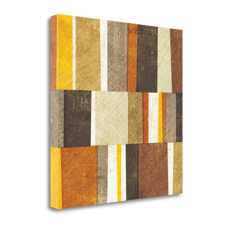 18x18 Neutral And Spice Abstract By Michael Mullan- on Canvas Fabric Multi-Color