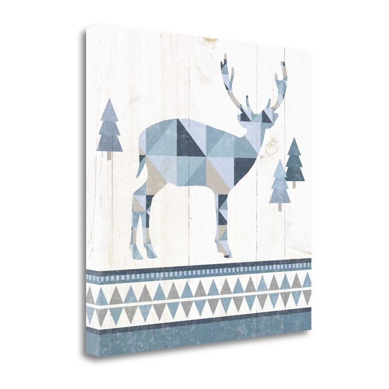 18x18 Nordic Geo Lodge Deer I By Wild Apple Portfolio- Canvas Fabric Multi-Color