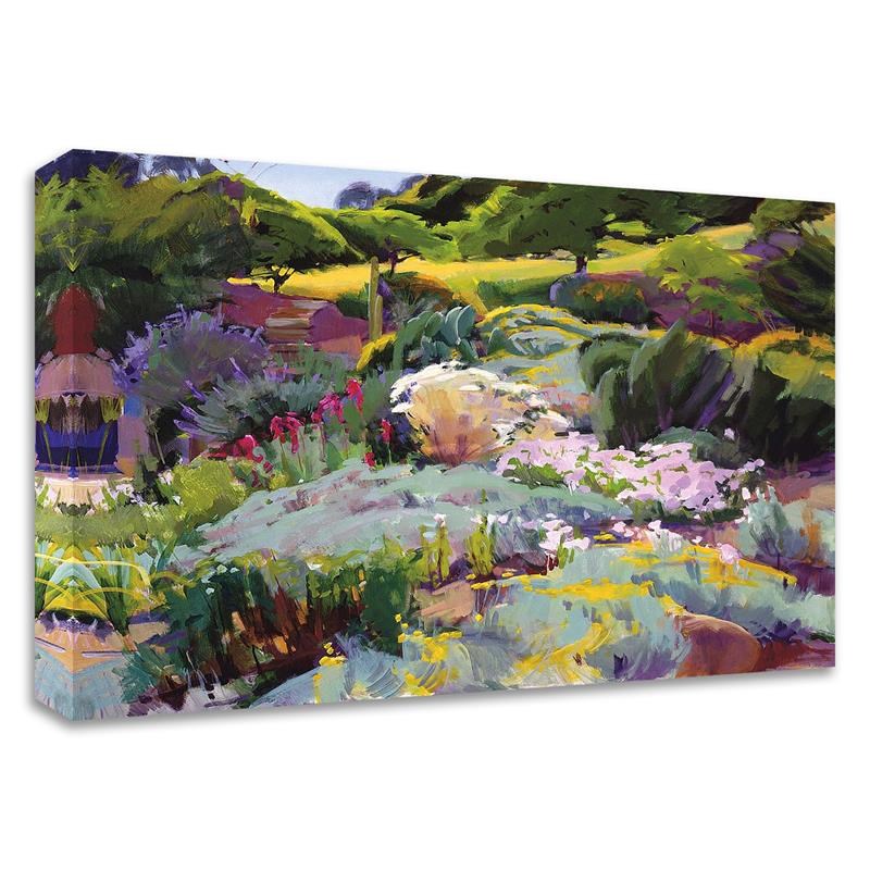 24 x 18 Hillside Garden by Marcia Burtt - Wall Art Print on Canvas Fabric White
