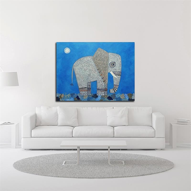 24x18 Everything Else Is Irrelephant by Casey Craig Print on Canvas Fabric White