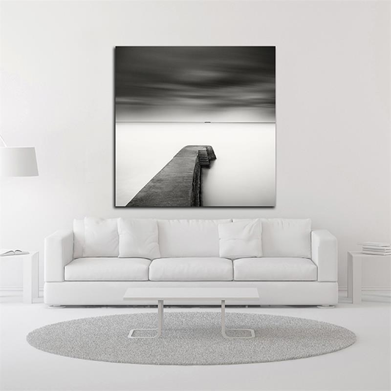 18 x 18 The Jetty-Study 1 by Wilco Dragt - Wall Art Print on Canvas Fabric White