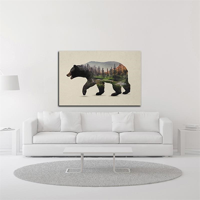 27x18 The North American Black Bear by Davies Babies Print on CanvasFabric White
