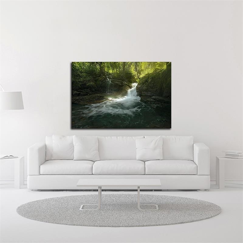 27 x 18 Stream of Life by Enrico Fossati - Wall Art Print on Canvas Fabric White