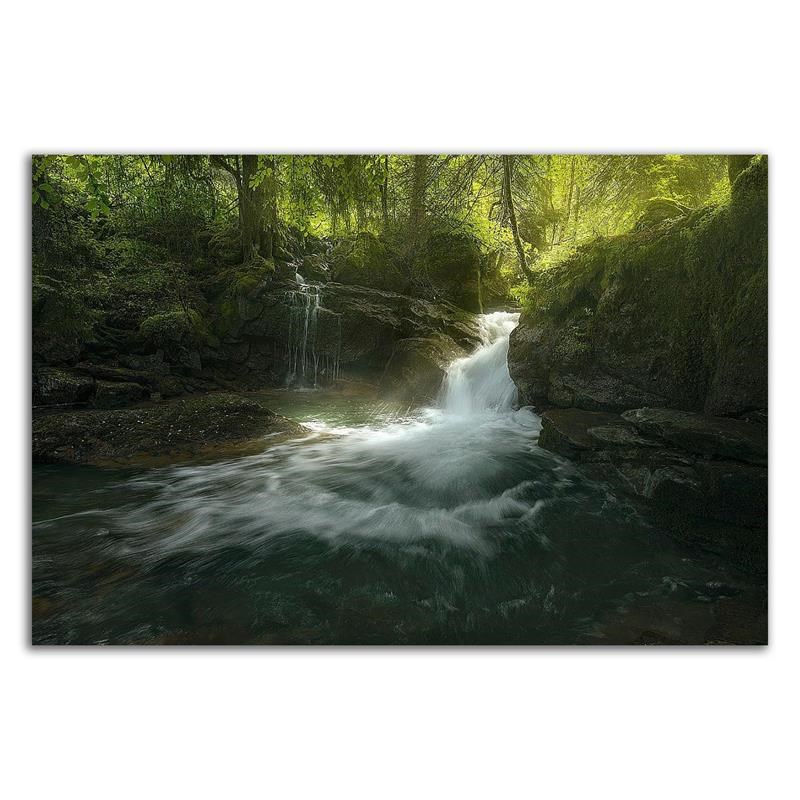 27 x 18 Stream of Life by Enrico Fossati - Wall Art Print on Canvas Fabric White
