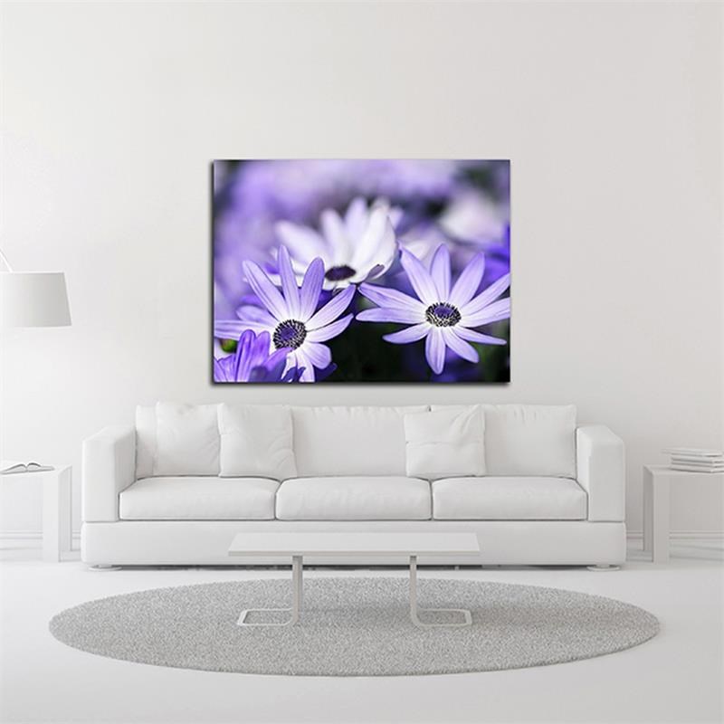 18 x 14 Purple Flowers by PhotoINC Studio- Wall Art Print on Canvas Fabric White
