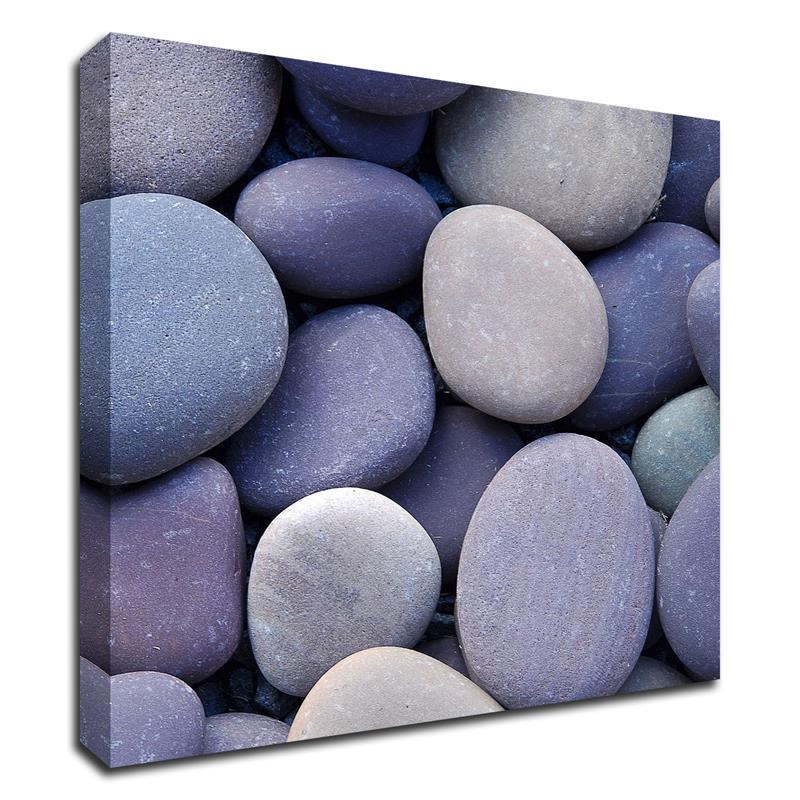18 x 18 Purple Pebbles by PhotoINC Studio - Wall Art Print on Canvas Fabric Pink