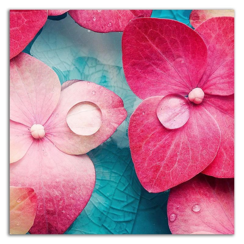 24 x 24 Pink Flowers by PhotoINC Studio - Wall Art Print on Canvas Fabric White