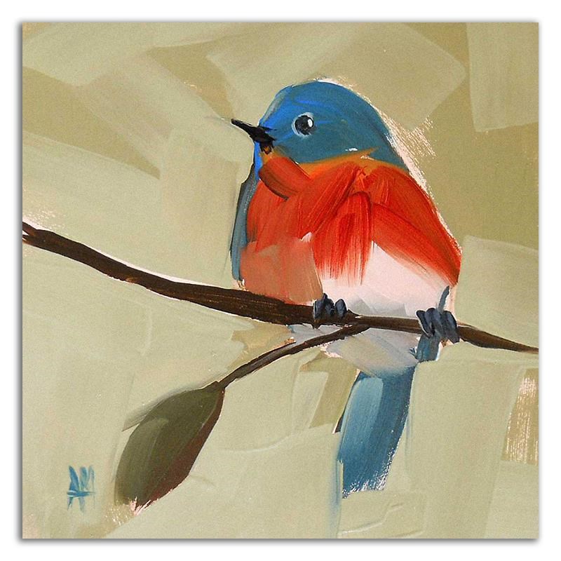 18 x 18 Bluebird No. 21 by Angela Moulton- Wall Art Print on Canvas Fabric White