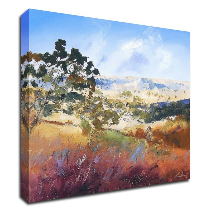 18 x 18 King Valley by Craig Trewin Penny - Wall Art Print on Canvas Fabric Blue