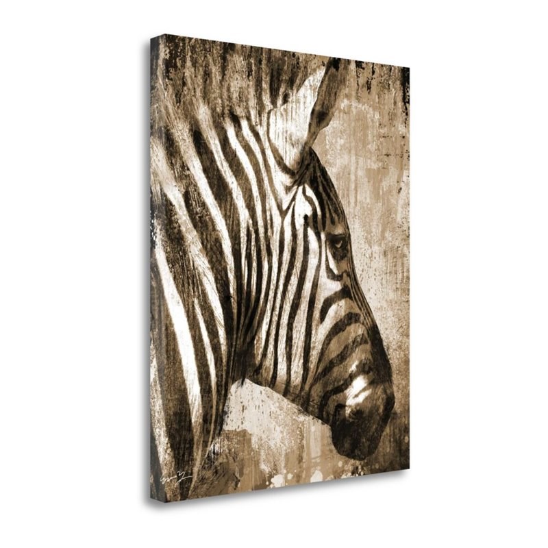 26x32 African Animals II - Sepia By Eric Yang Print on Canvas Fabric Multi-Color