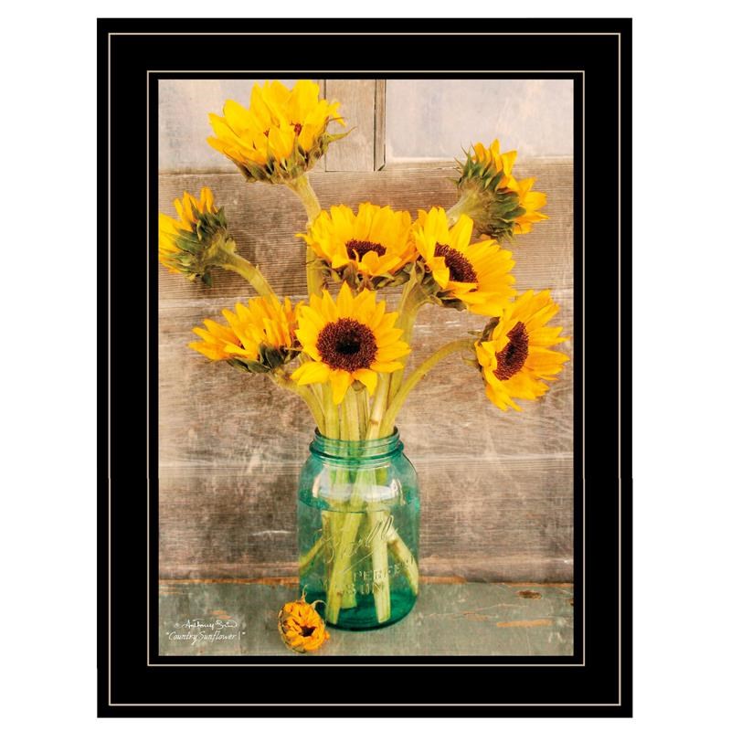 Country Sunflowers I by Anthony Smith Printed Wall Art Wood Multi-Color