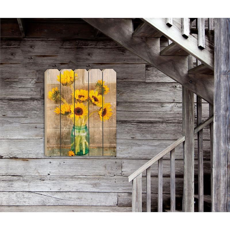 Country Sunflowers by Anthony Smith Printed Wall Art Wood Multi-Color