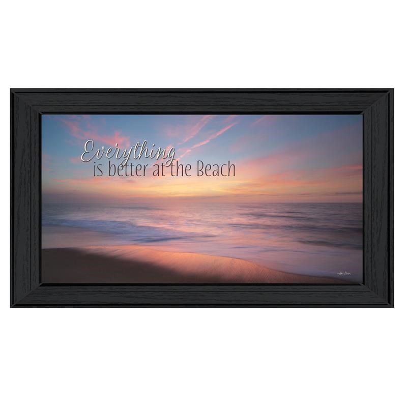 At the Beach By Lori Deiter Printed Framed Wall Art Wood Multi-Color