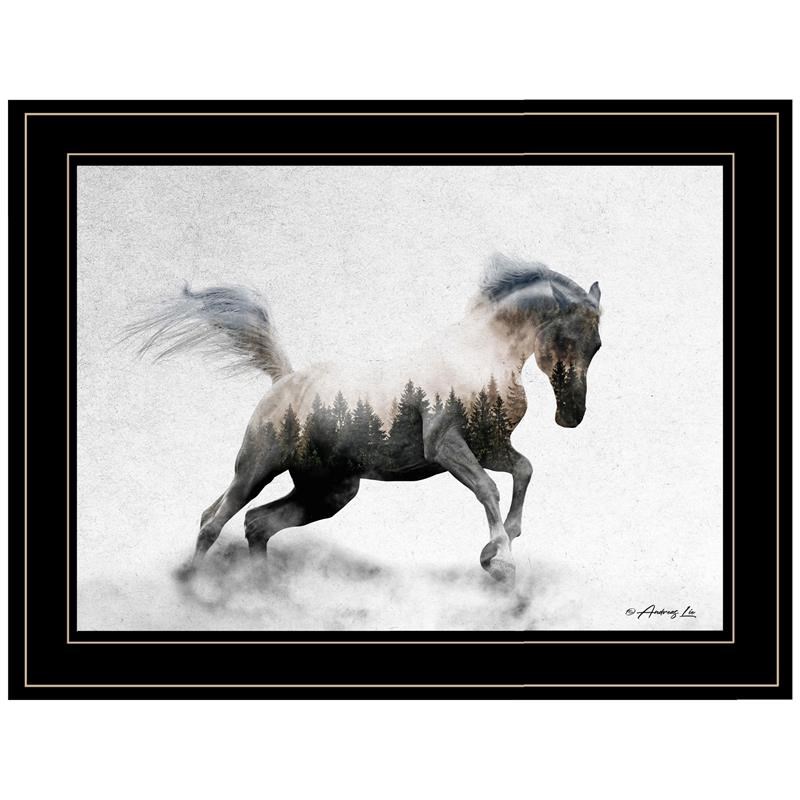 Running White Stallion by Andreas Lie Printed Wall Art Wood Multi-Color