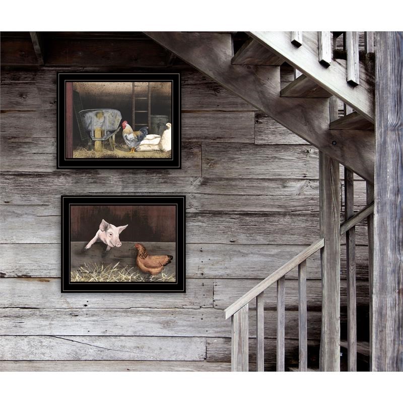 Bacon and Eggs 2-Piece Vignette by Billy Jacobs Printed Art Wood Multi-Color