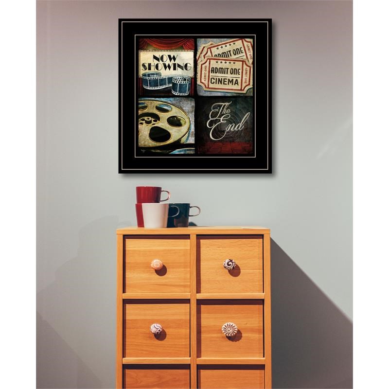At the Movies I By Mollie B Printed Framed Wall Art Wood Multi-Color
