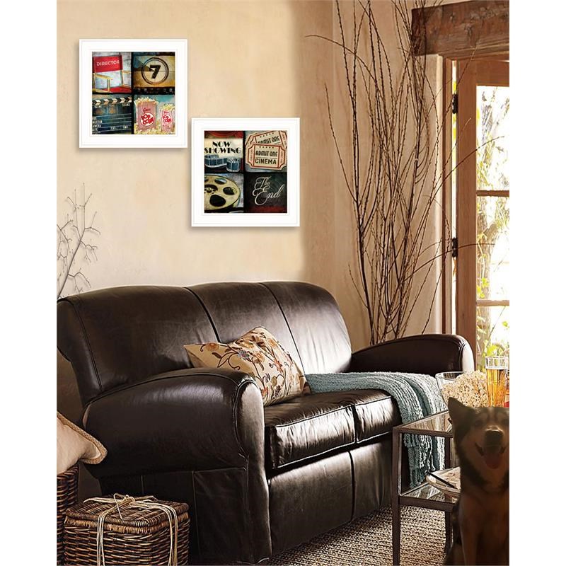 At The Movies By Mollie B Printed Framed Wall Art Wood Multi-Color