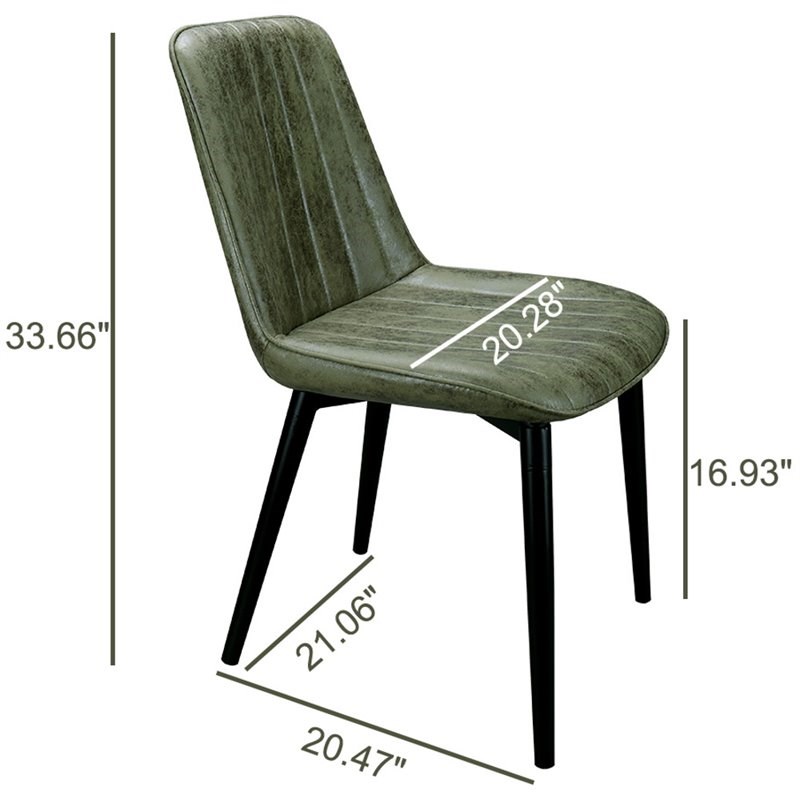 cro decor retro faux leather upholstered dining side chair ...