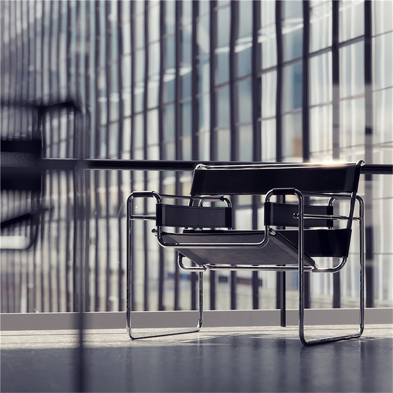 CRO Decor Marcel Breuer Steel frame Armchair Lounger Chairs(Black)