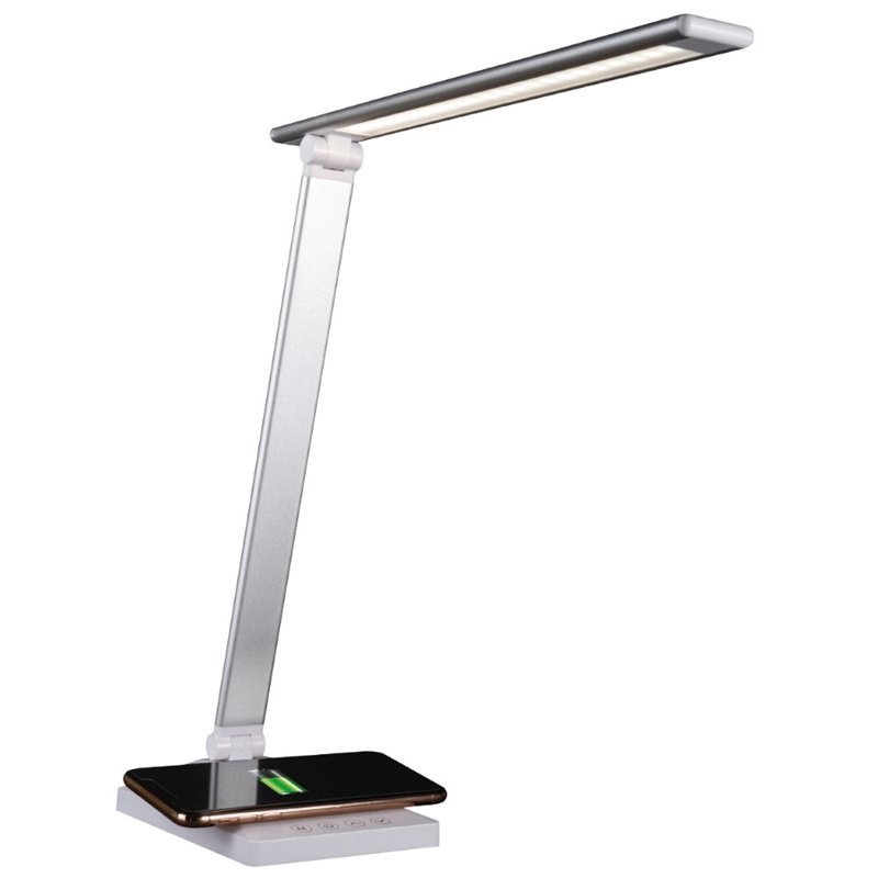 OttLite Wellness Entice LED Desk Lamp with Wireless Charging in White