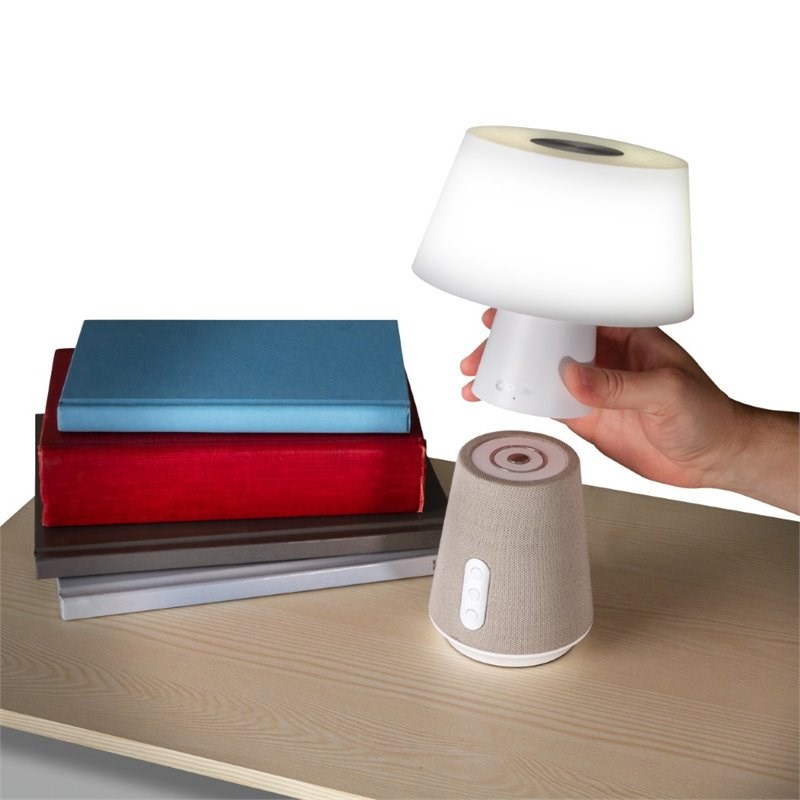 OttLite Entertain LED Speaker Lamp in White