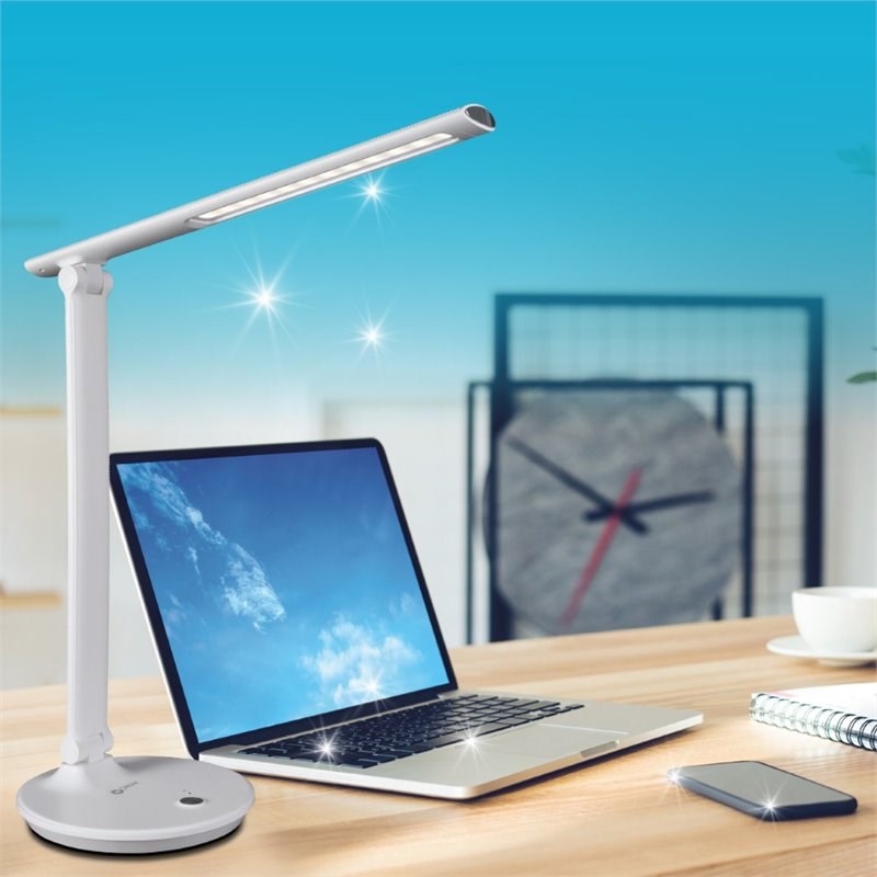 OttLite Wellness Sanitizing Emerge LED Desk Lamp in White