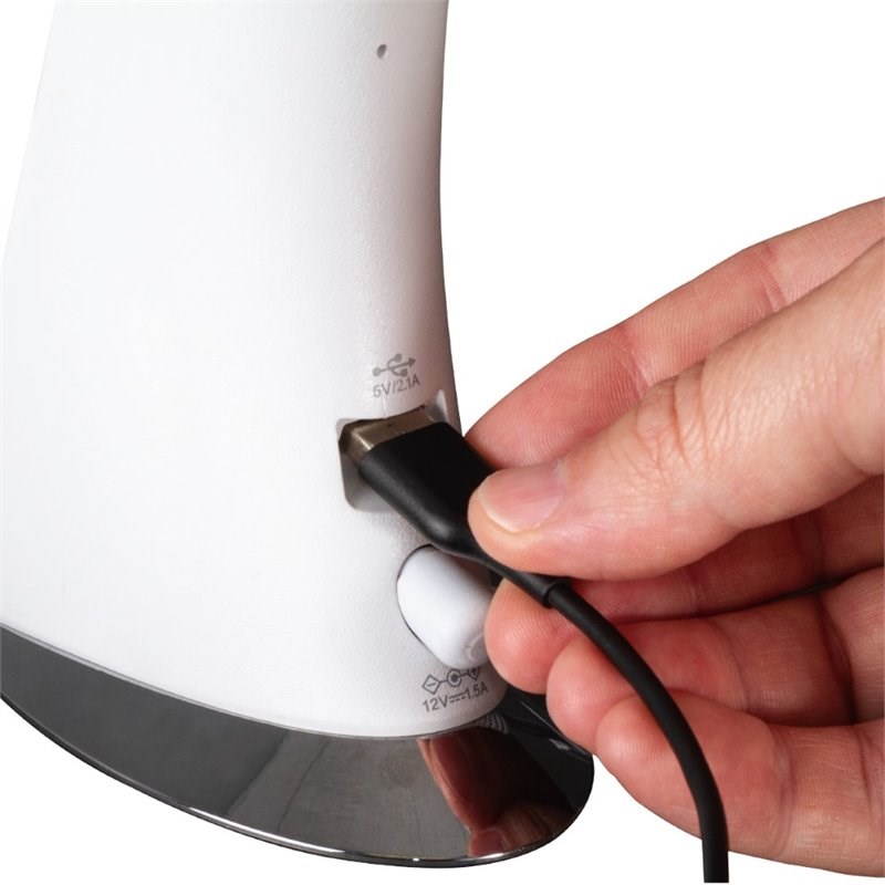 OttLite Wellness Sanitizing Thrive LED Desk Lamp with Clock in White