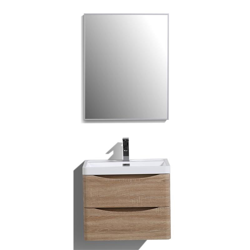 Eviva Smile 24 Wall Mount Modern Wood Bathroom Vanity In White Oak Evvn600 24whok Wm