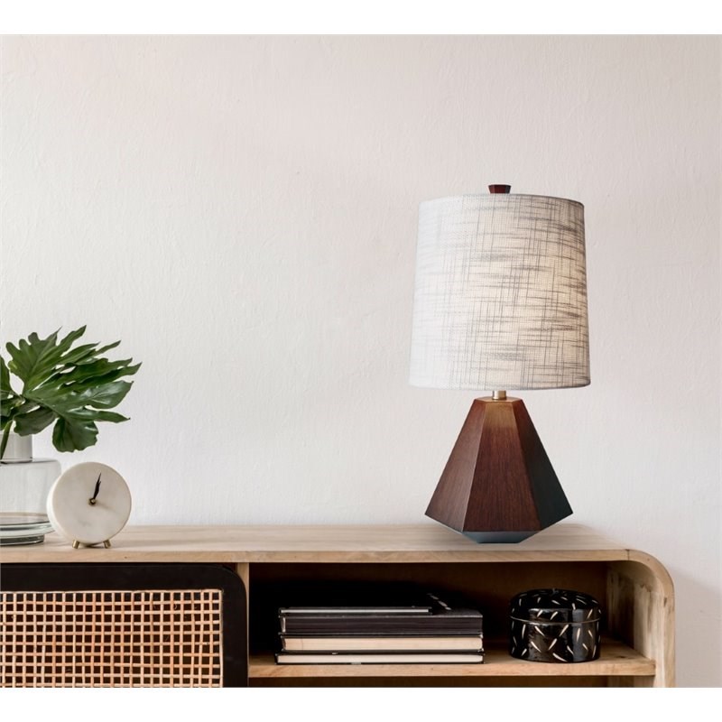 Adesso Home Grayson Wood Table Lamp in Walnut