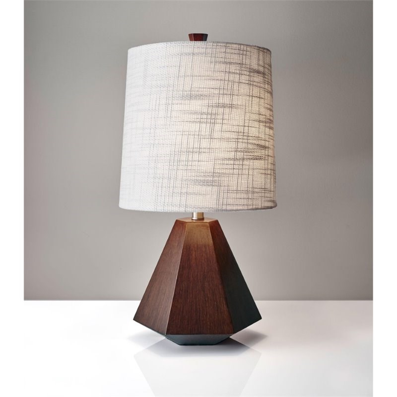 Adesso Home Grayson Wood Table Lamp in Walnut