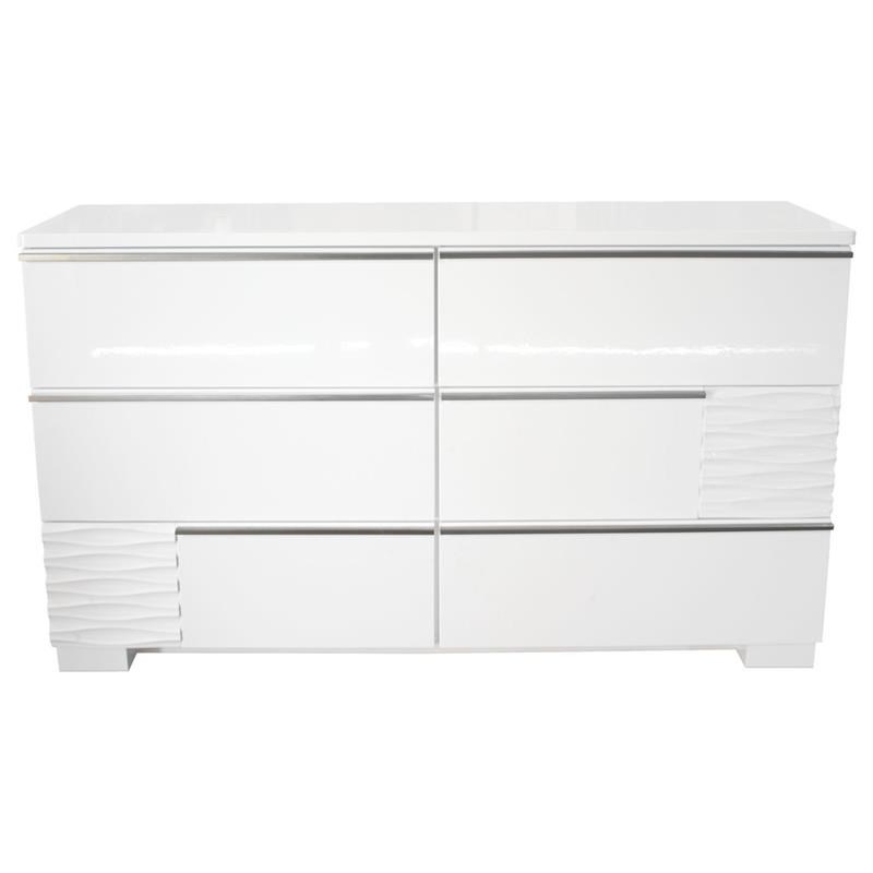 Best Master Athens Poplar Wood Bedroom Dresser in White Lacquer