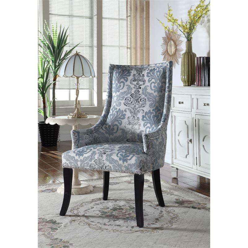 teal and gray accent chair