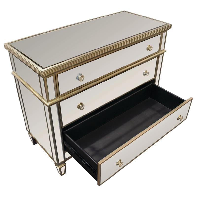 Master Borghese Solid Wood Mirrored, Borghese Mirrored Hall Chest