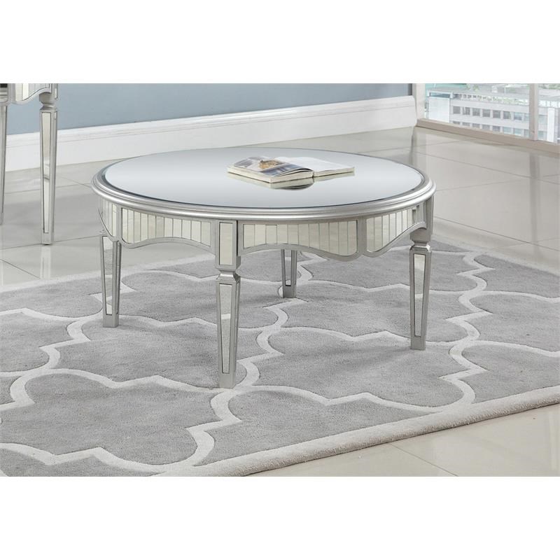 Best Master Royal Glam Round Mirrored, Mirrored Round Coffee Table