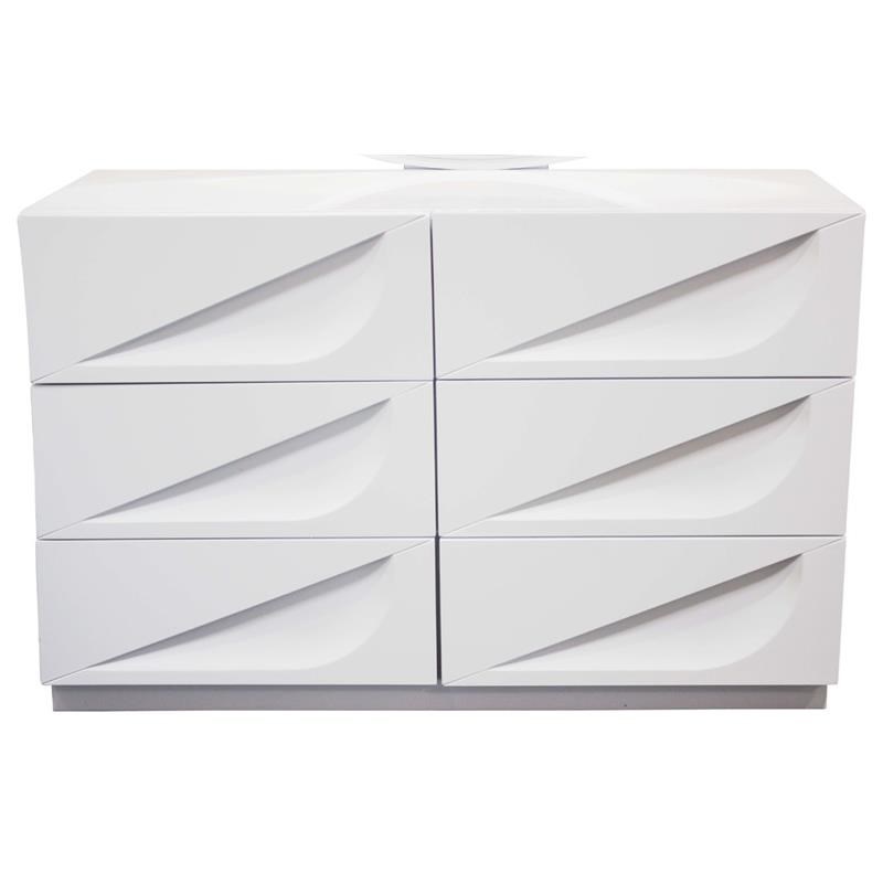Best Master Madrid 6-Drawer Poplar Wood Dresser in Off White