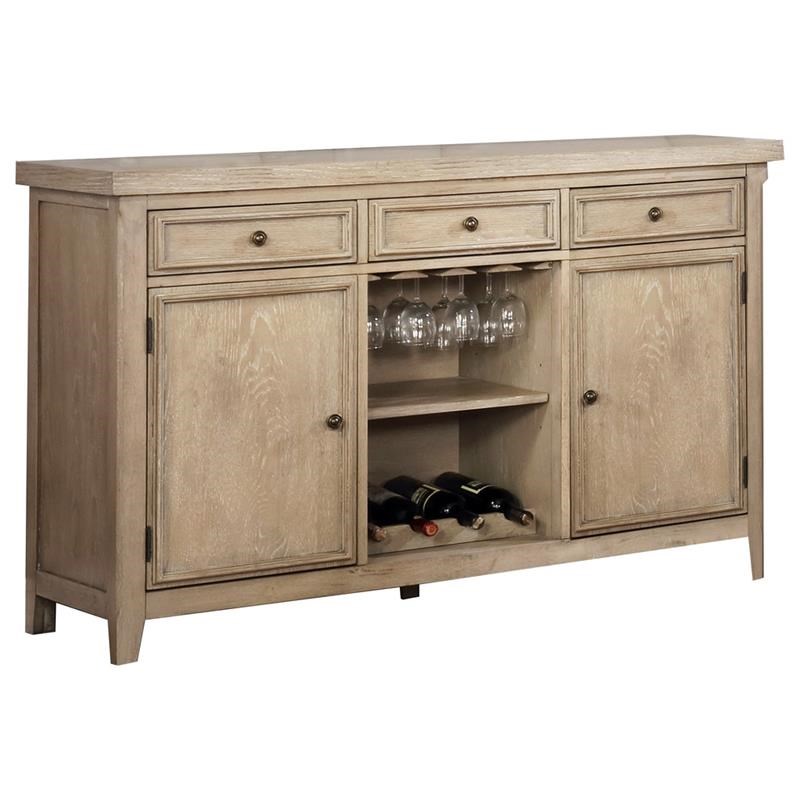 Best Master Catonsville Solid Wood Server in Rustic Natural Oak