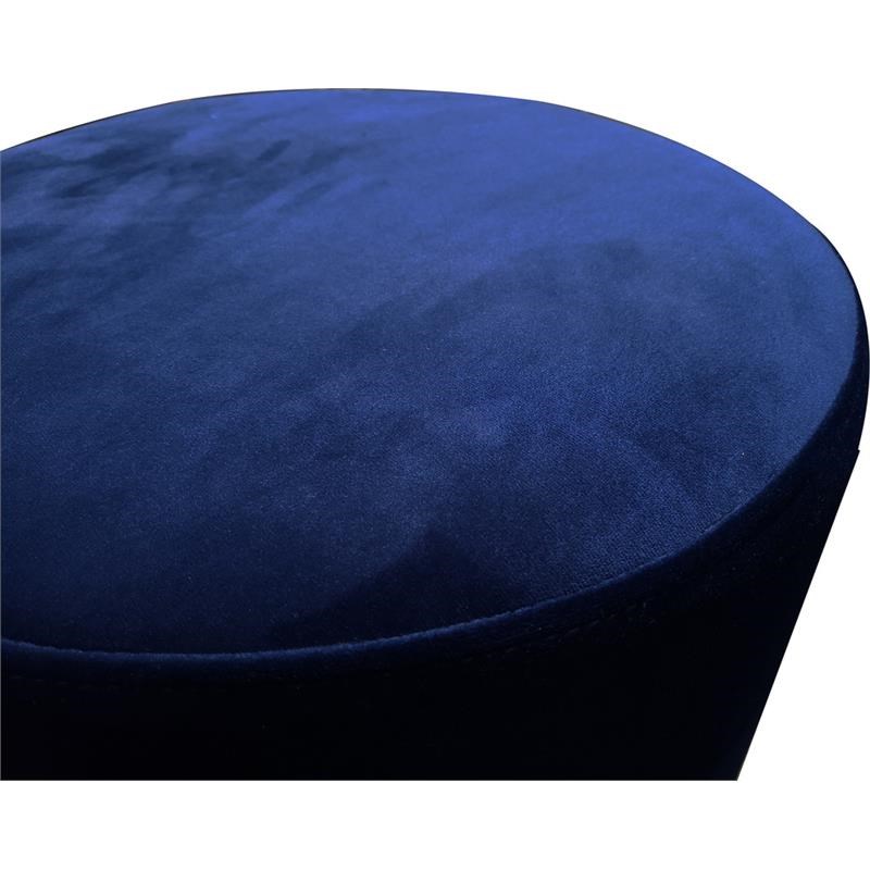 Best Master Furniture Dalvik Round Velvet Accent Stool in Navy Blue/Gold Base