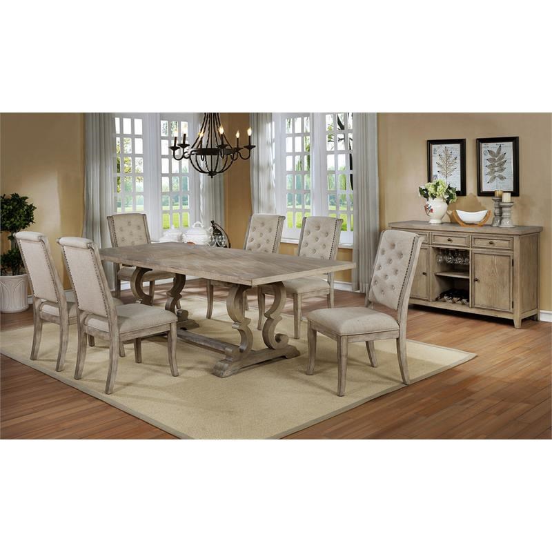 Best Master Catonsville Solid Wood Rectangle Dining Table in Rustic Natural Oak